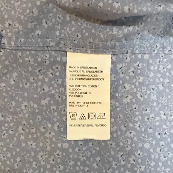 Van Heusen Men’s Large 16-16.5” light blue flower pattern short sleeve s… - Picture 4 of 4